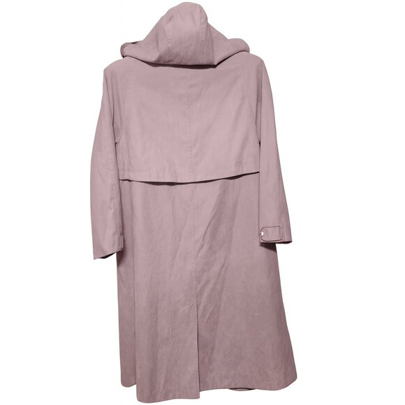 Gallery Women’s Taupe Hooded Long Trench Coat Size 10 – Super Soft Button-Front - Picture 2 of 7